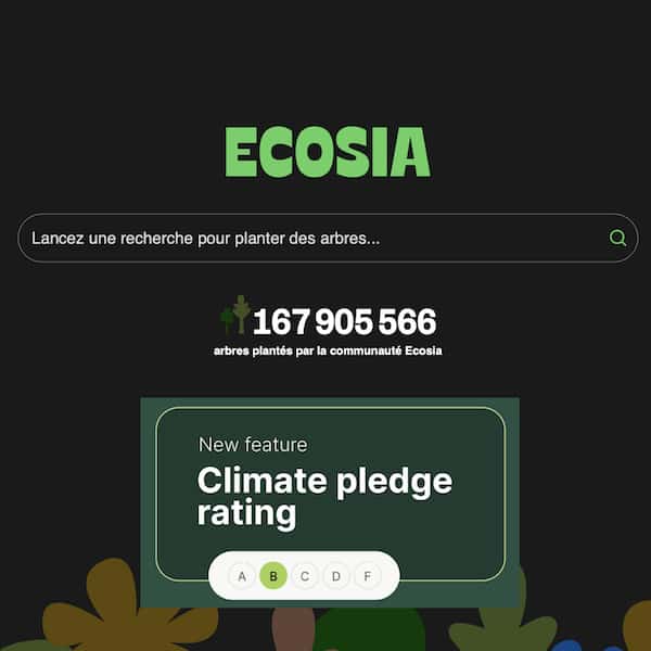 Ecosia : la note d'engagement des entreprises