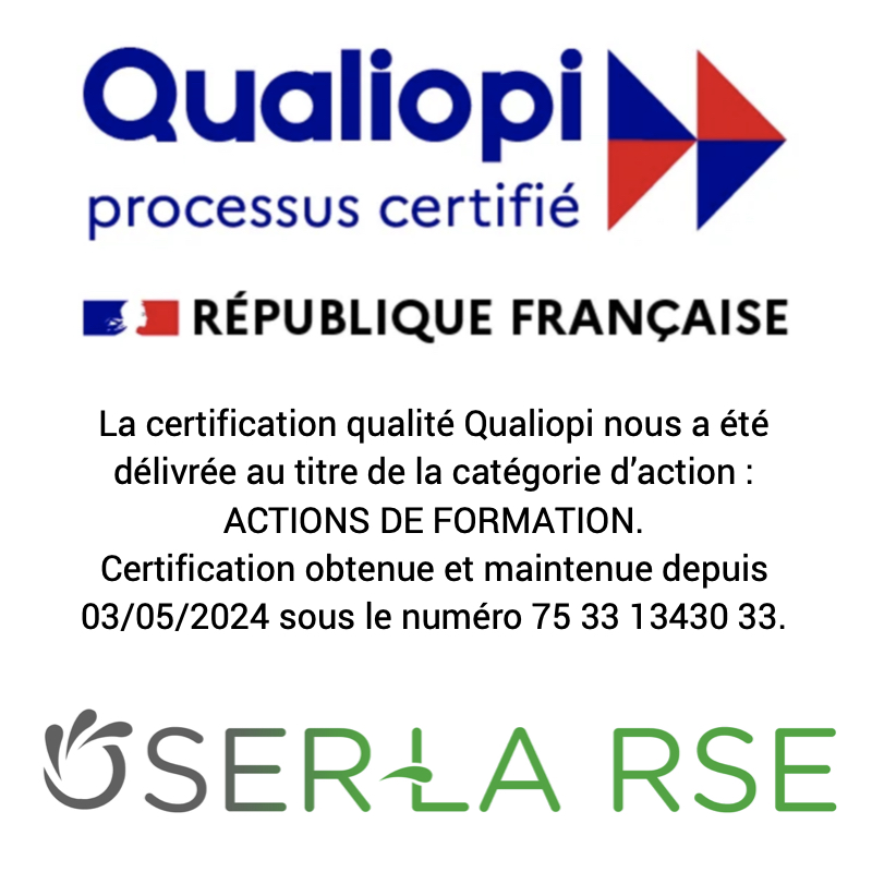 Logo Qualopi démontrant qu'Oser la RSE a obtenu la certification sous le numéro 75 33 13430 33.